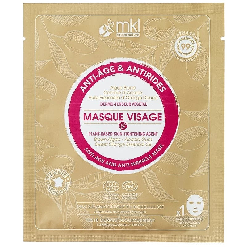 MKL Green Nature - Masque visage anti-âge & anti-rides algue brune 1 pièce