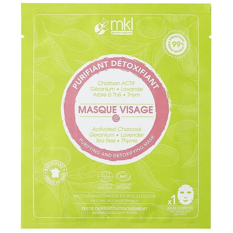 MKL Green Nature - Masque visage purifiant charbon 1 pièce