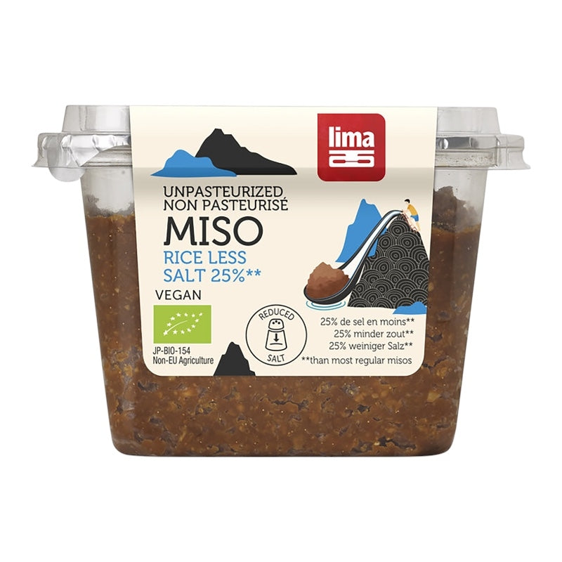 Lima - Bio-Miso aus unpasteurisiertem Reis mit 25 % weniger Salz 300g