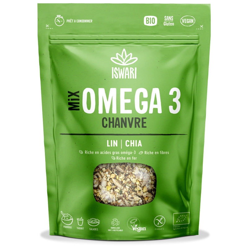 Iswari - Bio-Omega-3-Mix aus Hanf, Leinsamen und Chia - 200g 200g