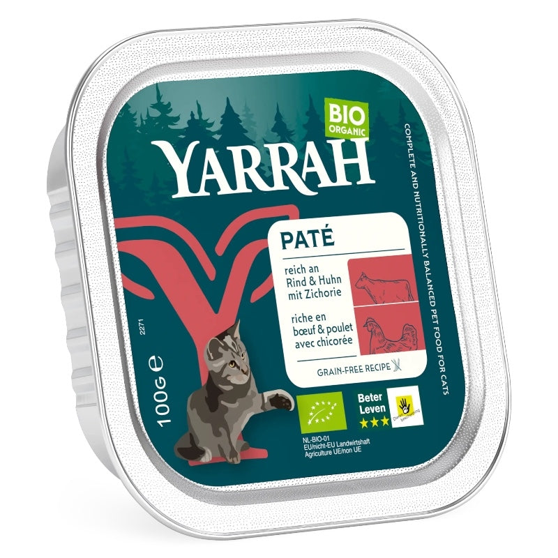 Pâté boeuf & poulet avec chicorée pour chat BIO