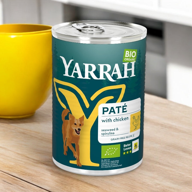 Bio-Hühnerpastete mit Spirulina und Algen für Hunde - 400 g - Yarrah