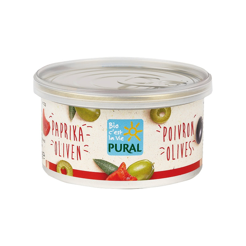 Pural - Bio-Gemüsepastete mit Paprika und Oliven 125g