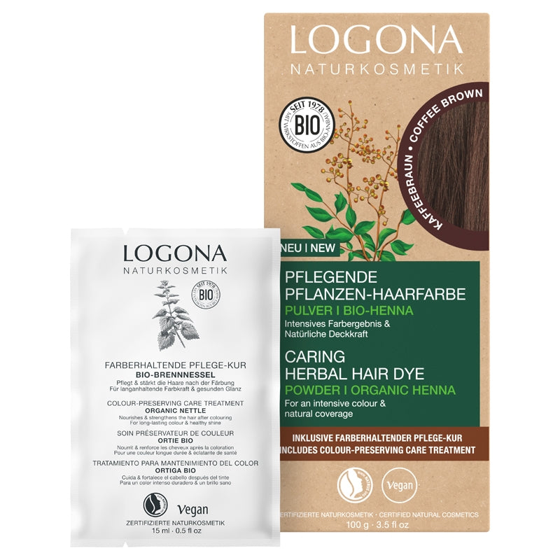 Logona - Poudre colorante végétale BIO brun café 100g