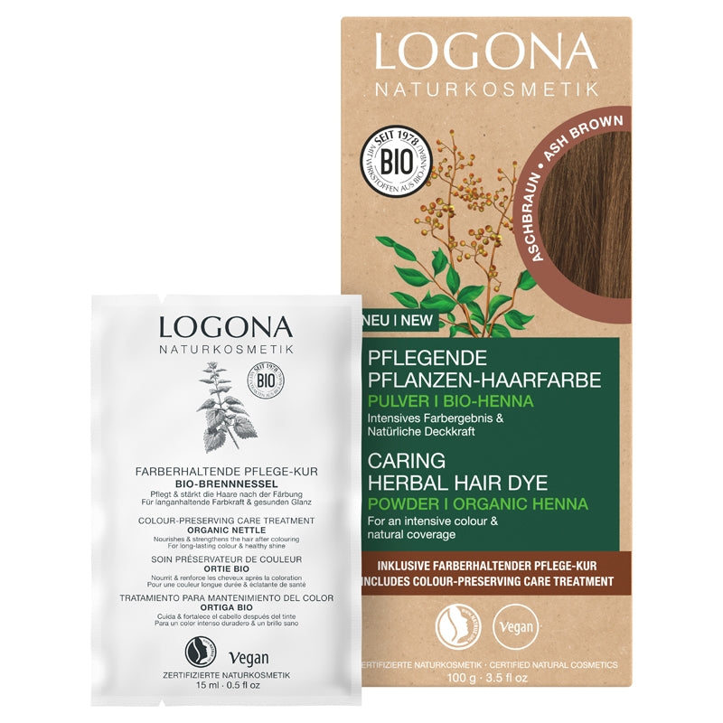 Logona - Poudre colorante végétale BIO brun cendré 100g
