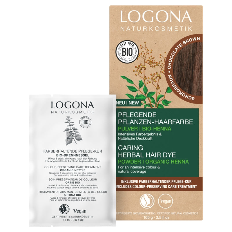 Logona - Poudre colorante végétale BIO brun chocolat 100g