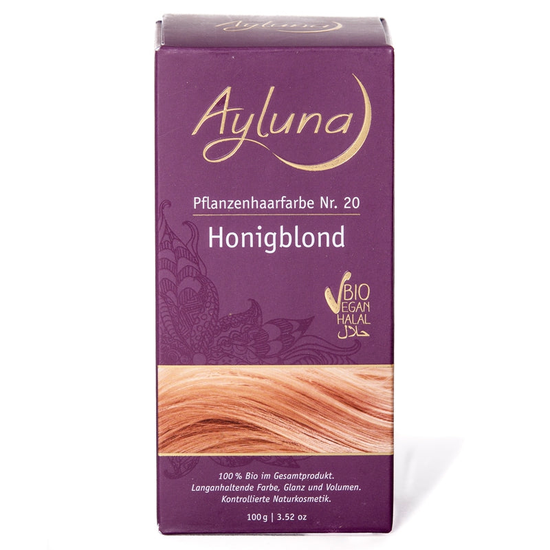 Ayluna - Poudre colorante végétale BIO N°20 blond miel doré 100g