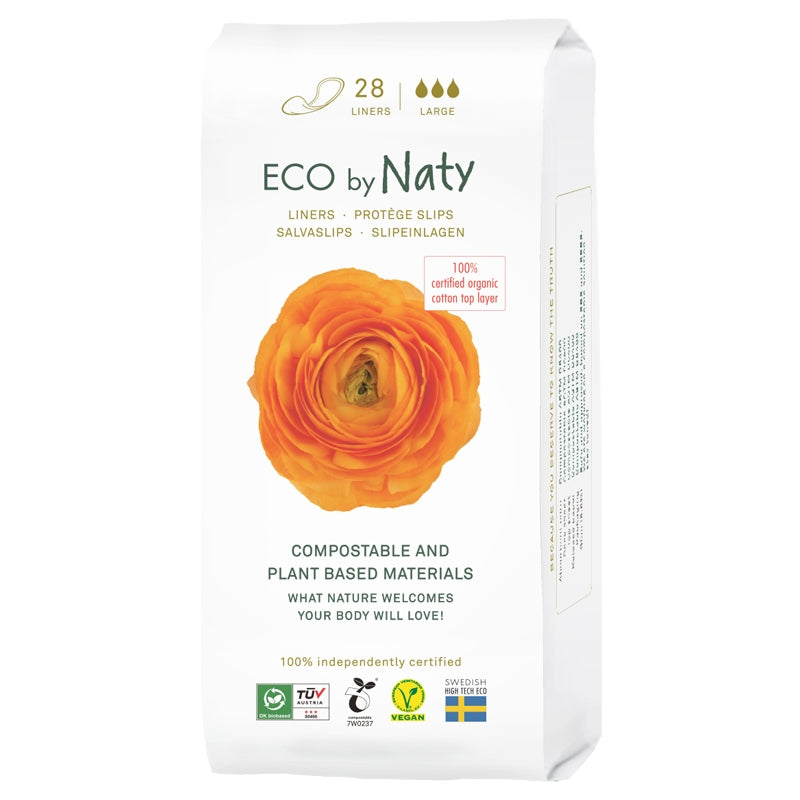 Bio-Slipeinlagen Naty Large - leichte Blutung, ohne Kunststoff (28 Stück)
