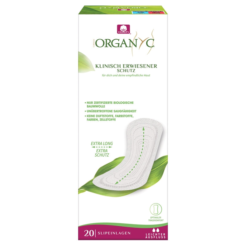 Bio-Slipeinlagen Maxi Organyc - extralanges Format, GOTS-Baumwolle (20 Stück)