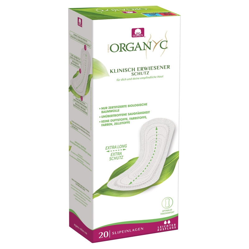 Bio-Slipeinlagen Maxi Organyc - extralanges Format, GOTS-Baumwolle (20 Stück)