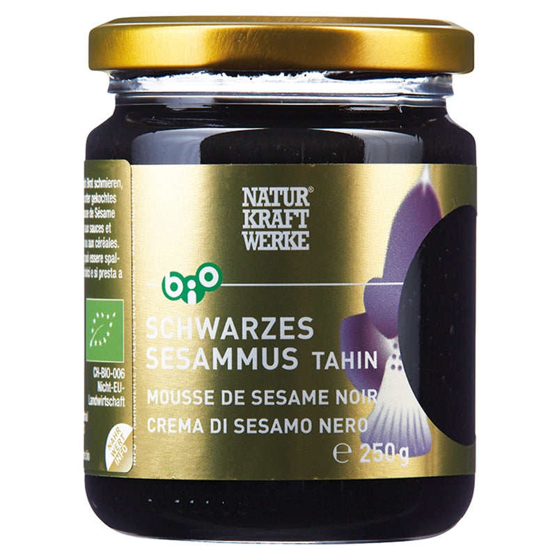 NaturKraftWerke - Bio-Schwarzsesam-Mus - schwarzes Tahin (Tahini) 250g