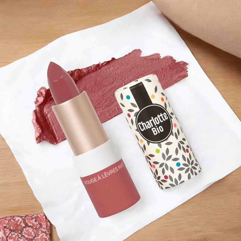 Charlotte Bio - Rouge à lèvres mat rouge rosé BIO 3.5g