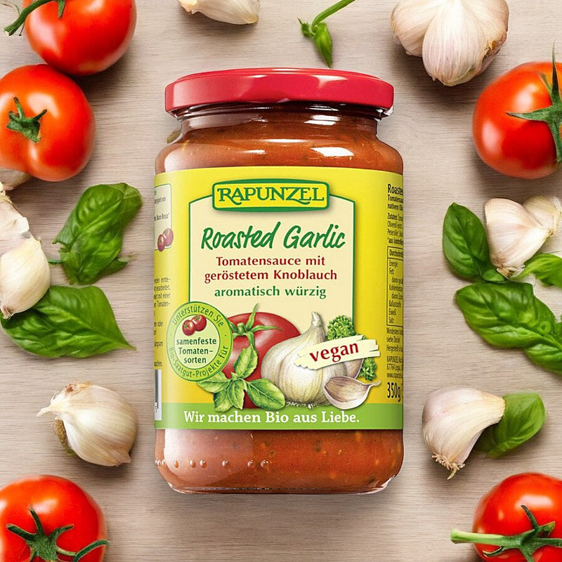 Bio-Tomatensoße mit geröstetem Knoblauch - 350 g - Rapunzel