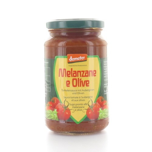 Bio-Tomatensauce mit Auberginen und Oliven - 340 g - Vanadis