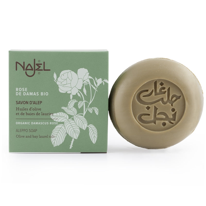 Najel - Savon d'Alep à la rose de Damas BIO 100g