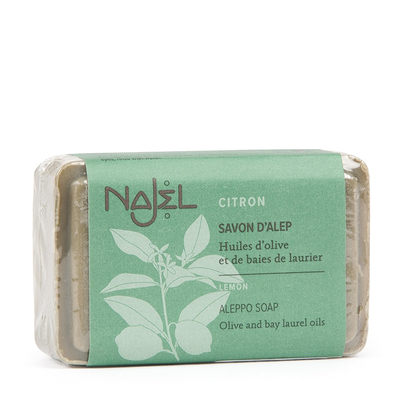 Najel - Savon d'Alep au citron - huiles d'olive et baies de laurier 100g