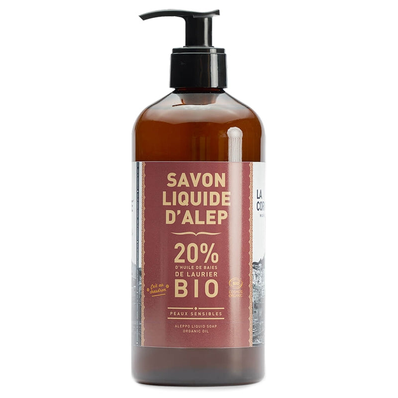 La Corvette - Savon d'Alep liquide BIO 20% huile de baies de laurier 500ml
