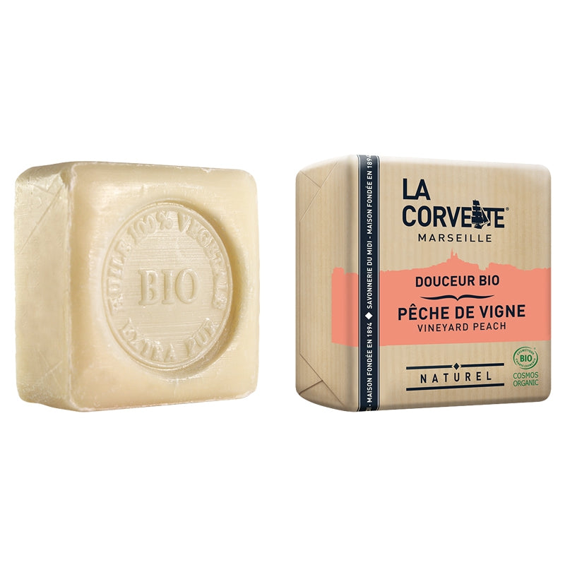 La Corvette - Savon douceur BIO pêche de vigne 100g