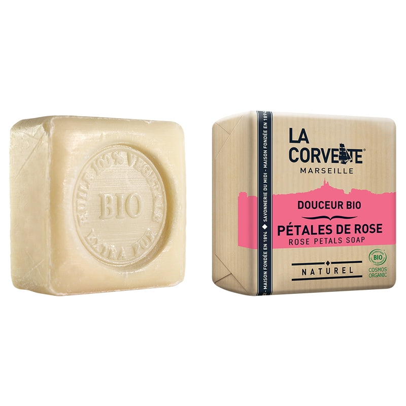 La Corvette - Savon douceur BIO pétales de rose 100g