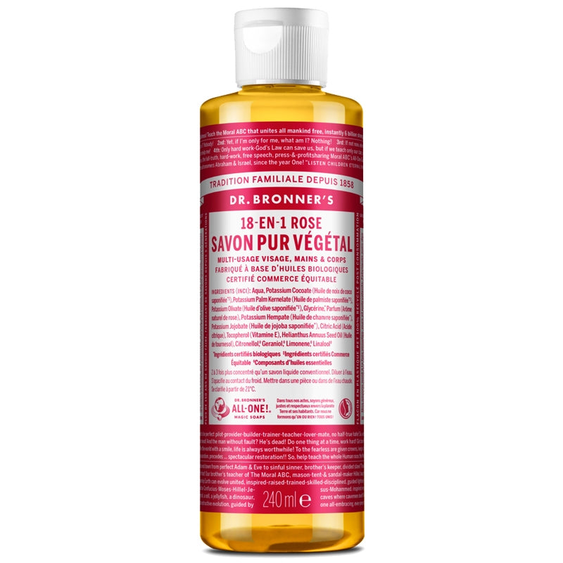 Dr. Bronner's - 18-in-1 Flüssigseife Rose BIO 240ml