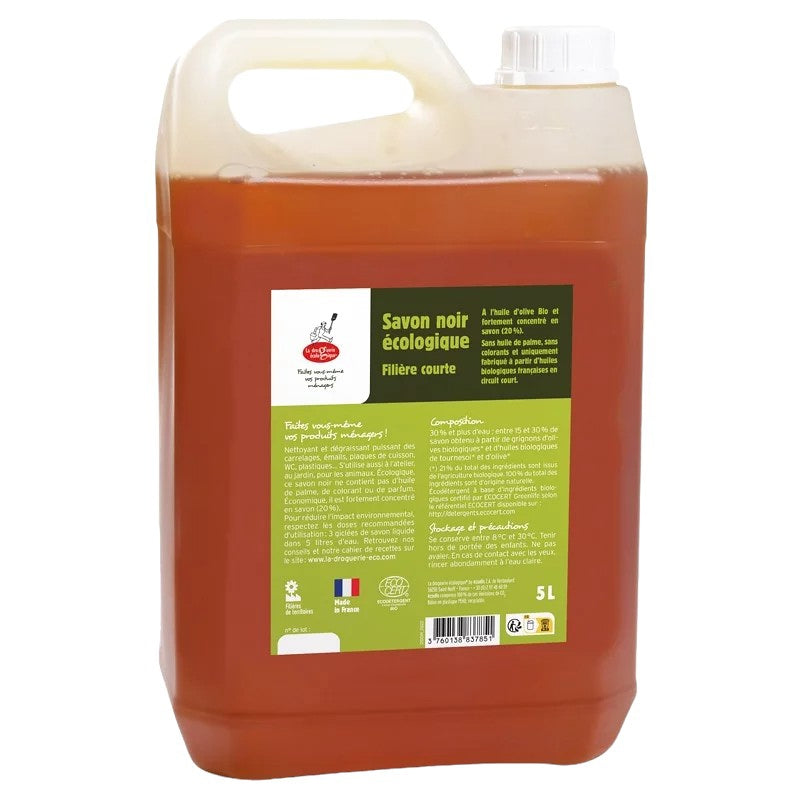 La Droguerie Écologique - Flüssige schwarze Seife aus Bio-Olivenöl 5l