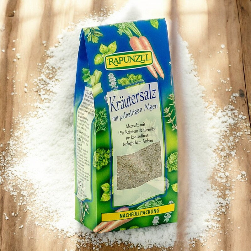 Jodiertes Kräutersalz mit 15 % Bio-Kräutern und -Gemüse - 500 g - Rapunzel