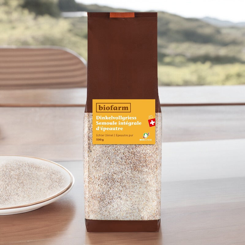 Biofarm - Bio-Schweizer Vollkorn-Dinkelgrieß 500g