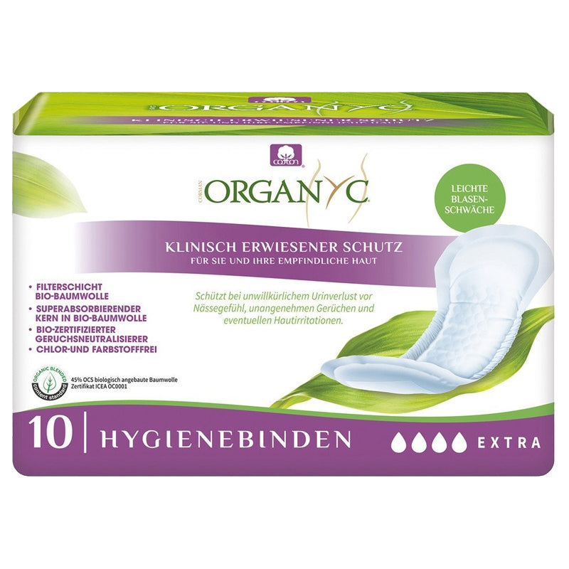 Organyc - Inkontinenz-Binden Extra ECO starker Urinverlust 10 Stück