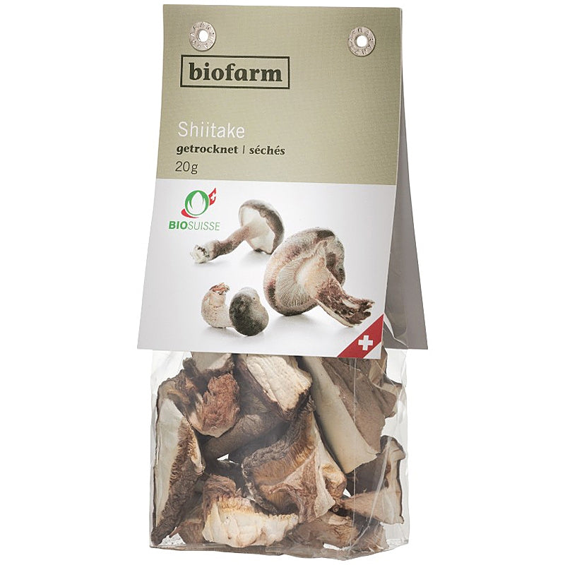 Biofarm - Bio-Shiitake-Pilze aus der Schweiz (getrocknet) 20g