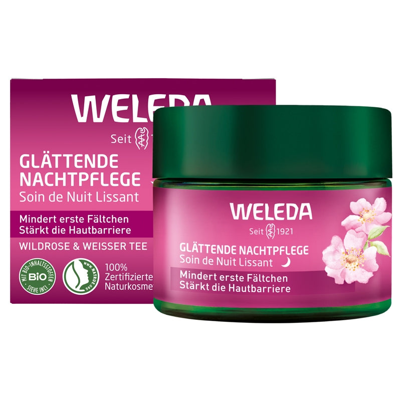 Glättende Nachtpflege Wildrose & Weißer Tee BIO