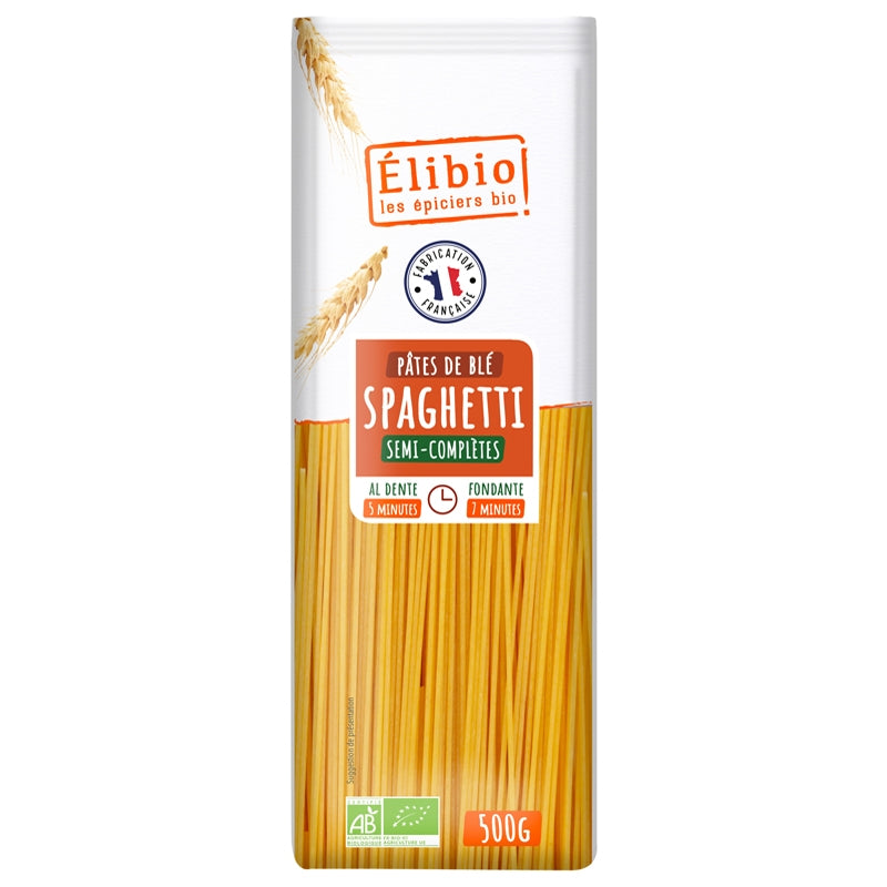 Elibio - Bio-Spaghetti aus halbvollkornigem Getreide 500g