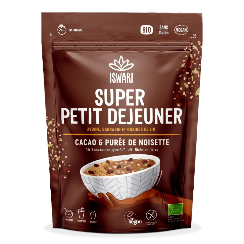 Iswari - Super petit déjeuner cacao & noisette BIO 360g