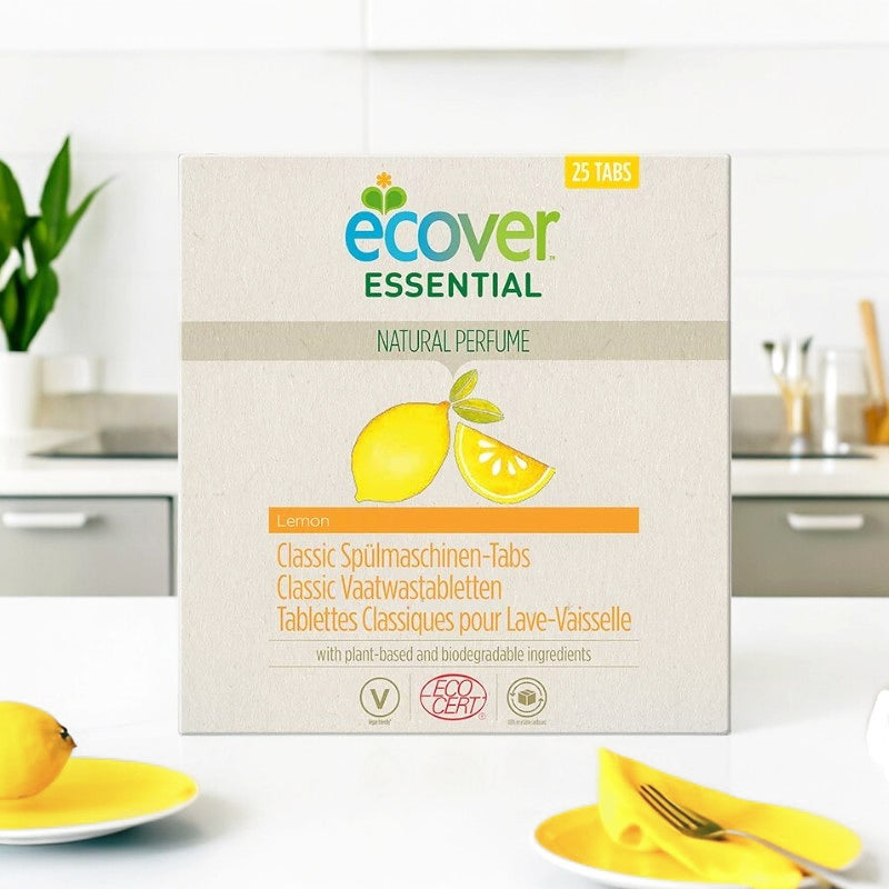 Ecover - Tablettes classiques lave-vaisselle citron écologiques 25 tablettes, 500g
