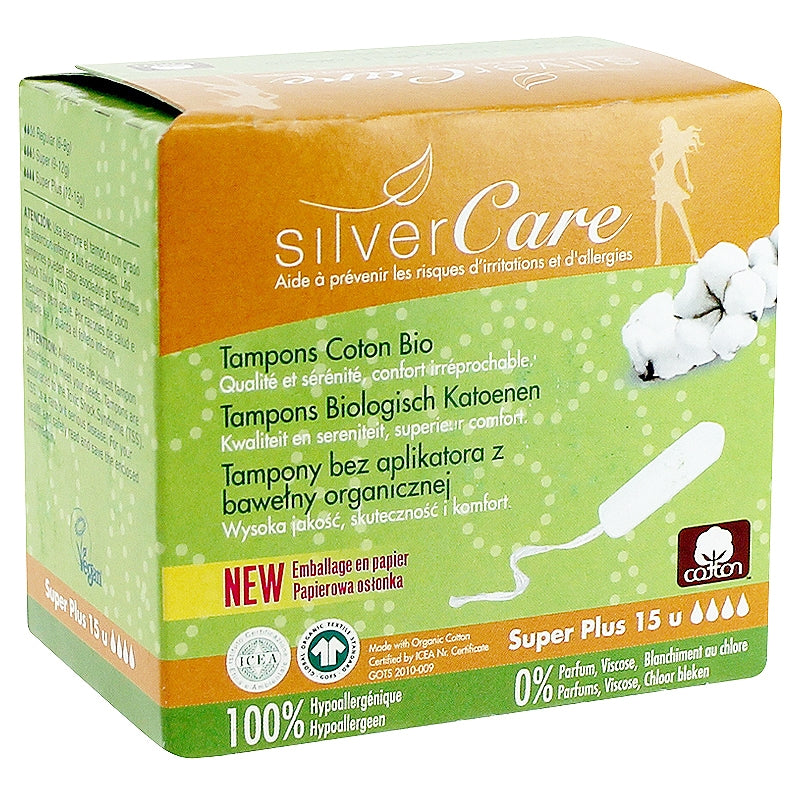 Tampons ohne Applikator, BIO - Super Plus - starke Blutung