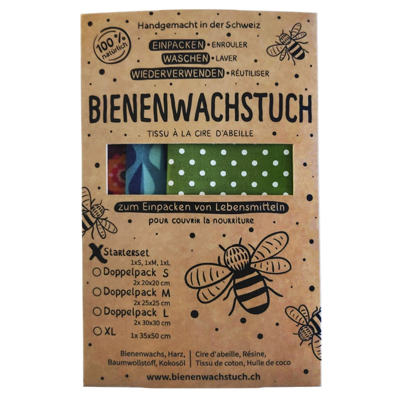 Tissus à la cire d'abeille Starterset (S, M & L)