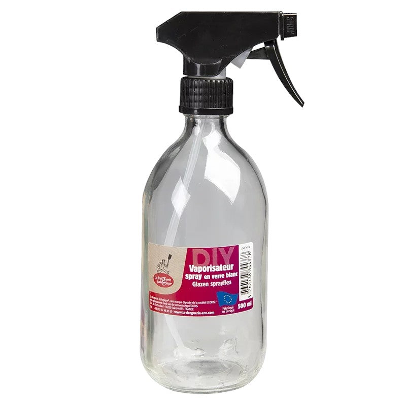 La Droguerie Écologique - Vaporisateur spray en verre transparent 500ml