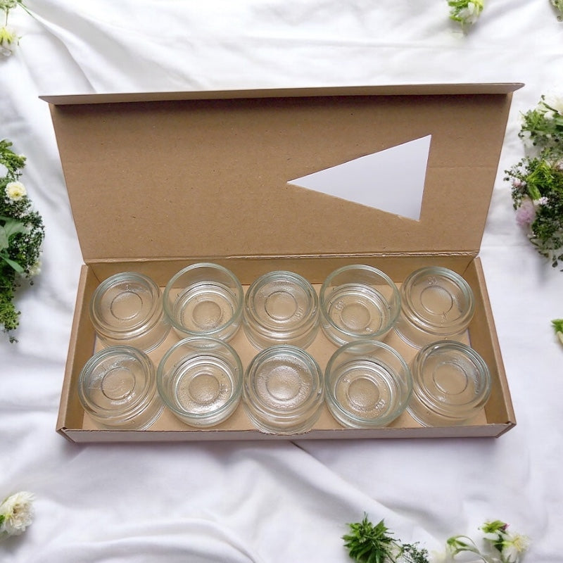 Eubiona - 10 supports bougies chauffe-plat en verre 20 x 35 mm 10 pièces