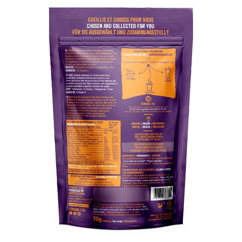 Iswari - Açaï en poudre bio 70g