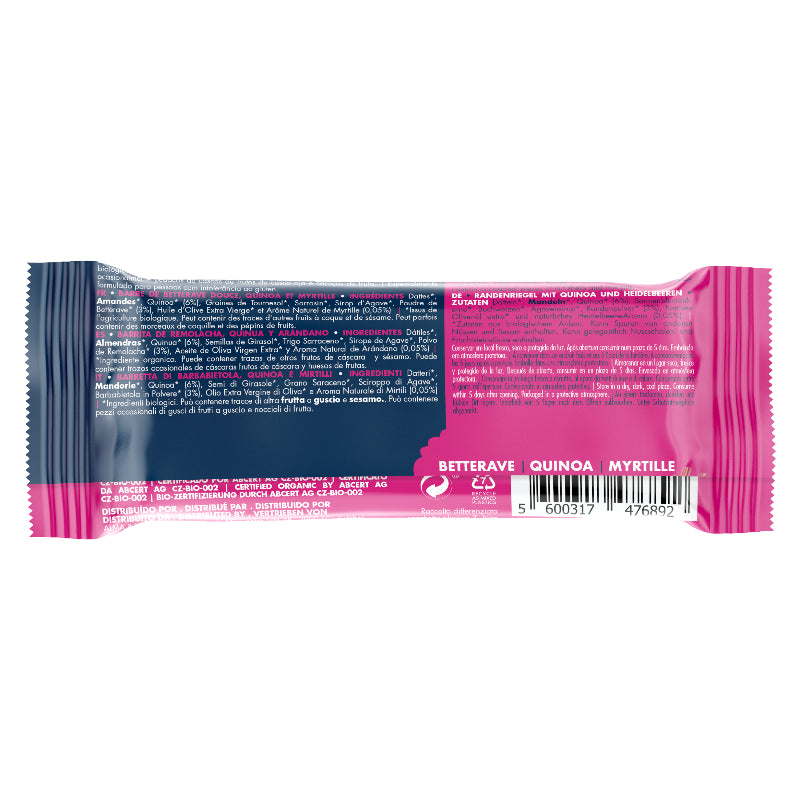 Iswari - Barre énergétique betterave quinoa & myrtille BIO 35g