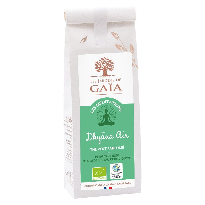 Les Jardins de Gaïa - Dhyana Air thé vert parfumé BIO 80g