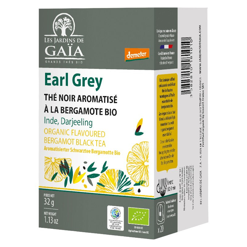 Les Jardins de Gaïa - Earl Grey thé noir aromatisé à la bergamote BIO 20 sachets