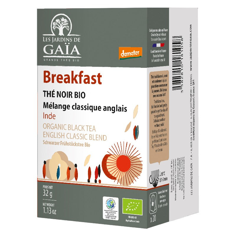 Les Jardins de Gaïa - Breakfast thé noir BIO 20 sachets
