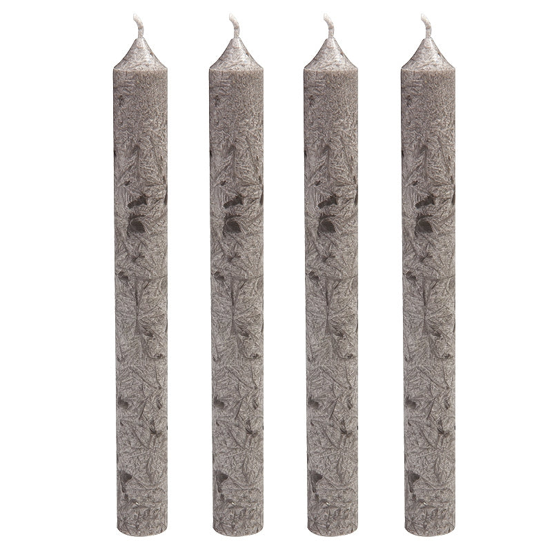 Blue - 4 Bougies chandeliers grises en stéarine BIO 2 x 20 cm