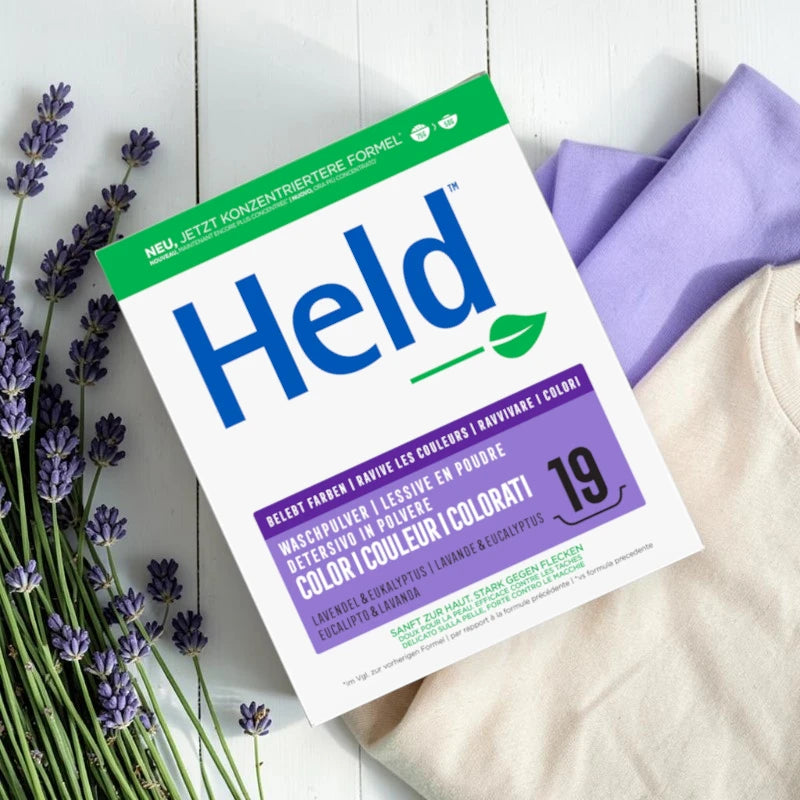 Held - Lessive poudre couleur écologique lavande & eucalyptus 950g