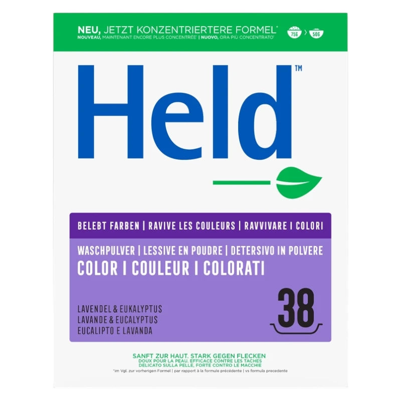 Held - Lessive poudre couleur écologique lavande & eucalyptus 1,9kg