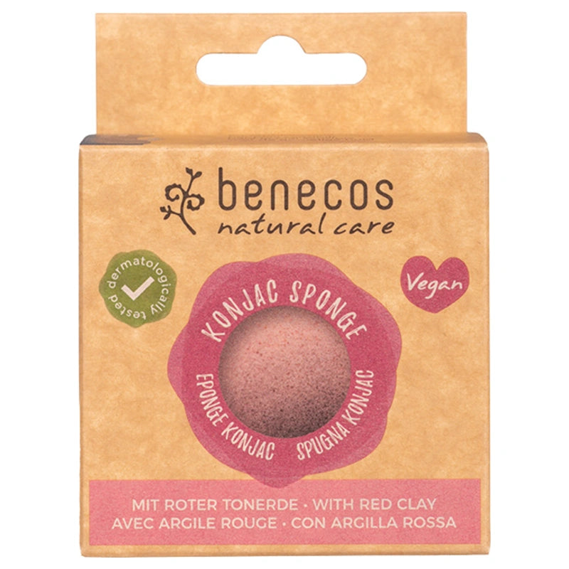 Benecos - Éponge Konjac argile rouge