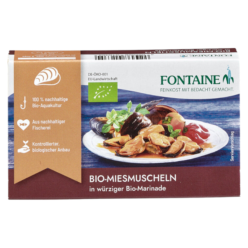 Fontaine - Moules en marinade épicée BIO 120g