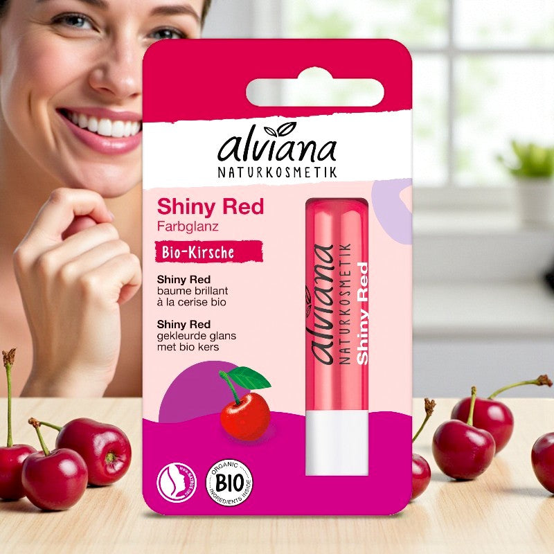 Alviana - Lippenbalsam Shiny Red Kirsche BIO 4,5g