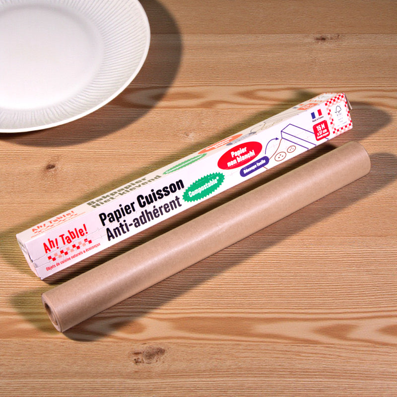 Ah Table ! - Papier cuisson anti-adhérent brun non blanchi 37 cm