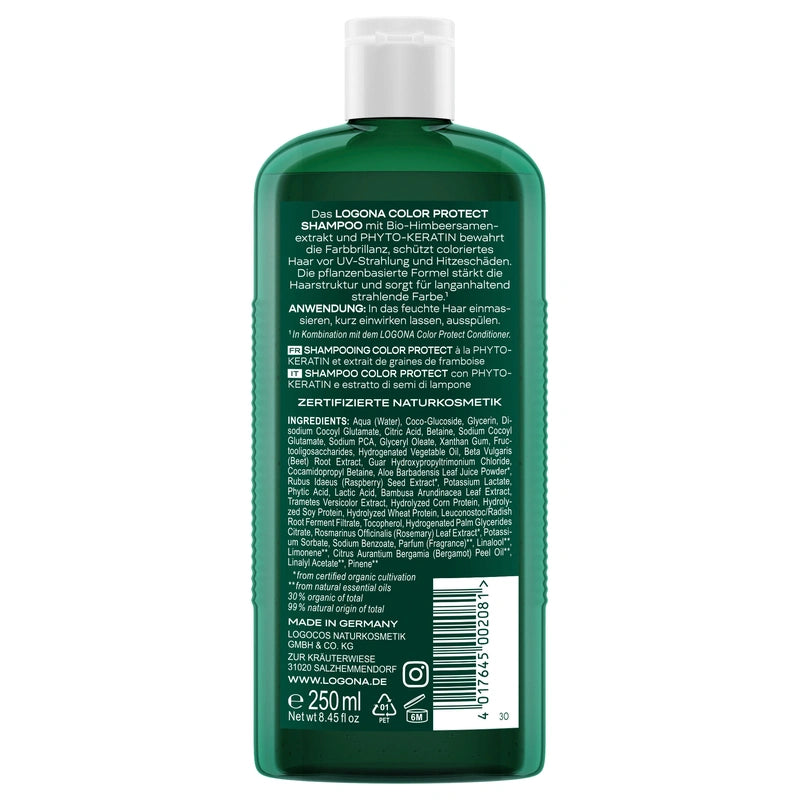 Logona - Shampooing couleur framboise & phyto-kératine BIO 250ml